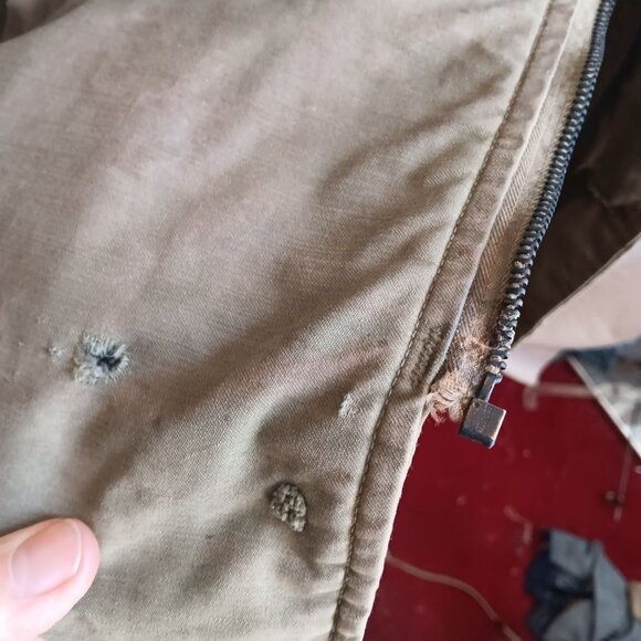 Large Vintage Men's Deck Jacket 60s 70s Vietnam A2 Navy Stenciled Distress - Picture 11 of 16